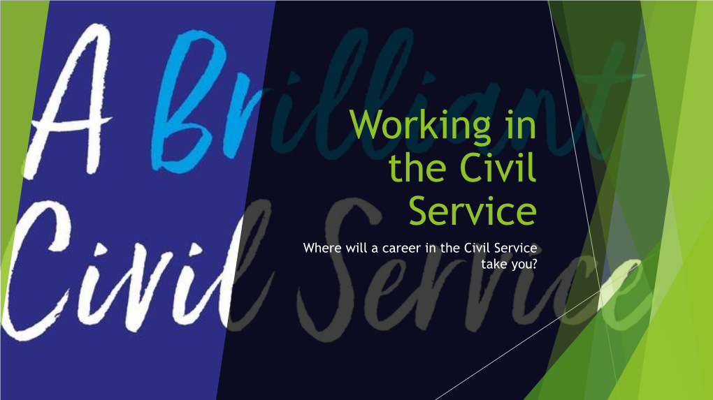 Presentation on Working in the Civil Service