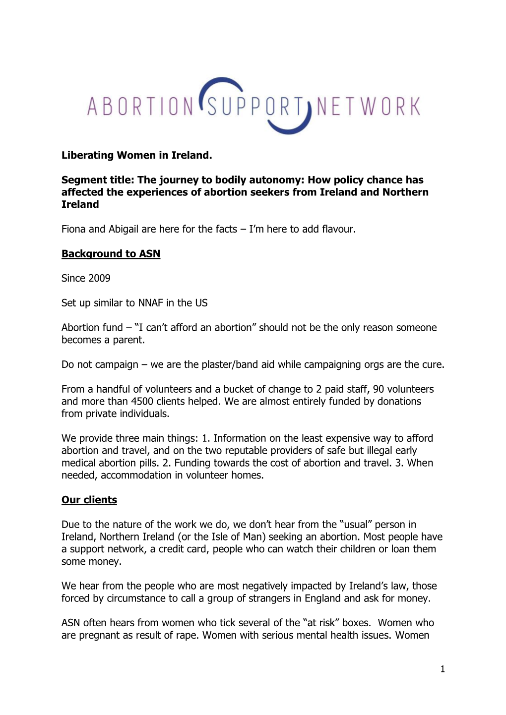 The Journey to Bodily Autonomy: How Policy Chance Has Affected the Experiences of Abortion Seekers from Ireland and Northern Ireland