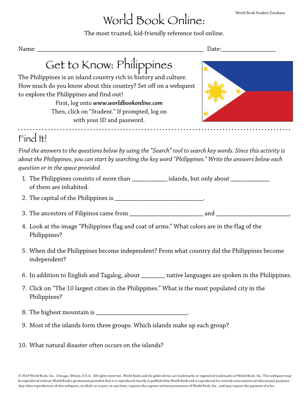 Get to Know: Philippines World Book Online