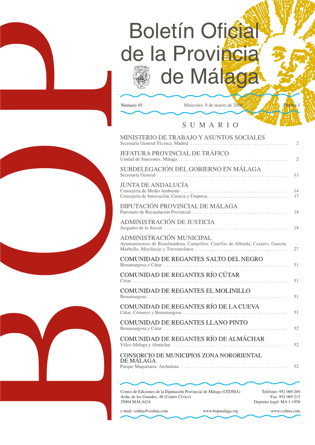 Boletín Oficial De La Provincia De Málaga