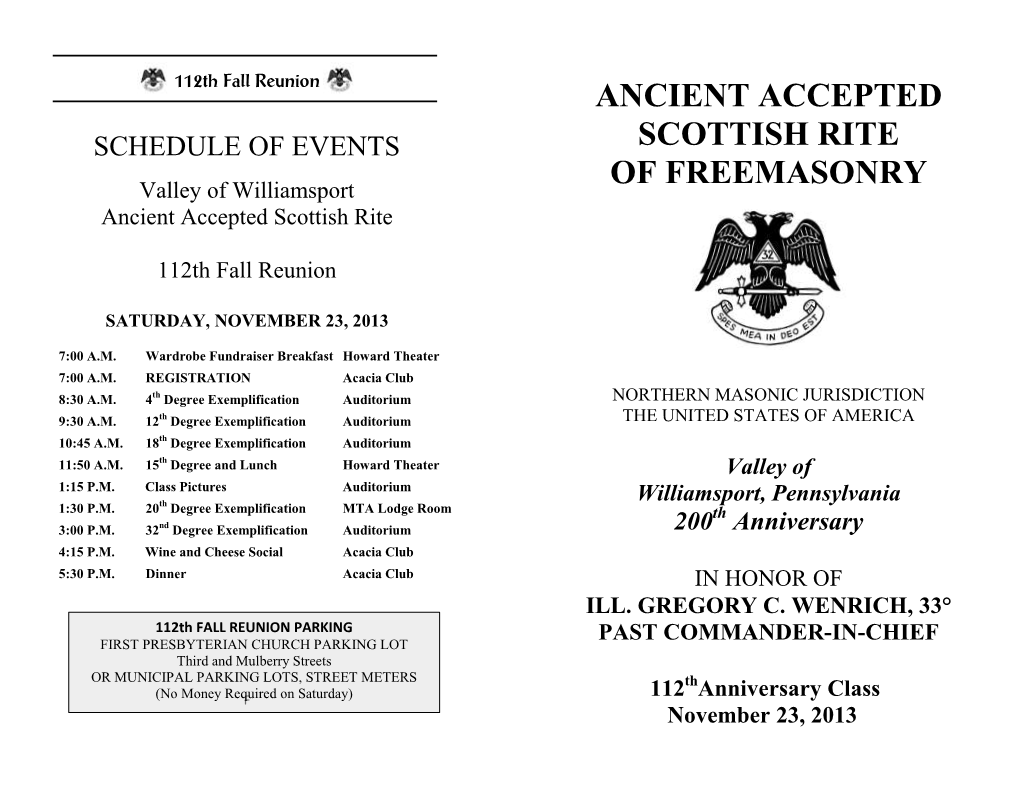 Ancient Accepted Scottish Rite of Freemasonry for the Northern Masonic Jurisdiction of the United States of America