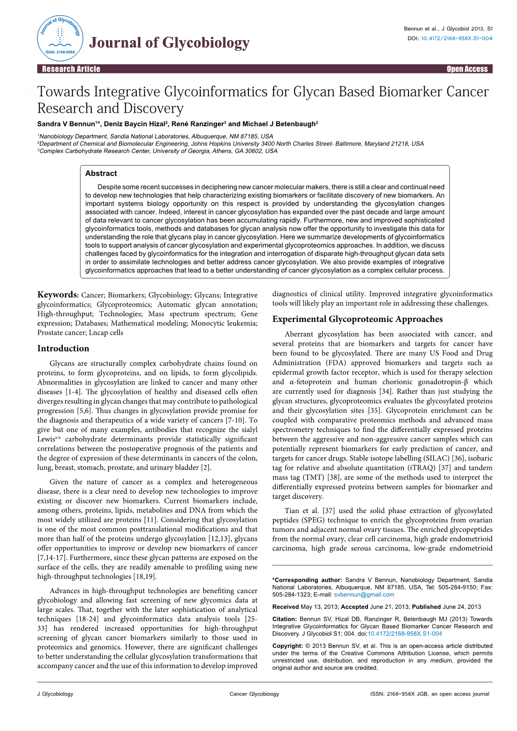 Towards Integrative Glycoinformatics for Glycan Based Biomarker Cancer