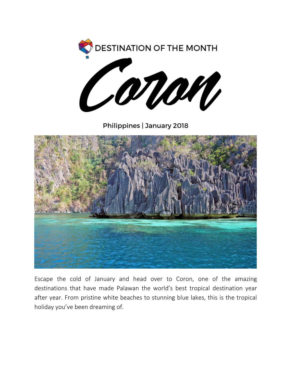 Escape the Cold of January and Head Over to Coron, One of the Amazing Destinations That Have Made Palawan the World’S Best Tropical Destination Year After Year