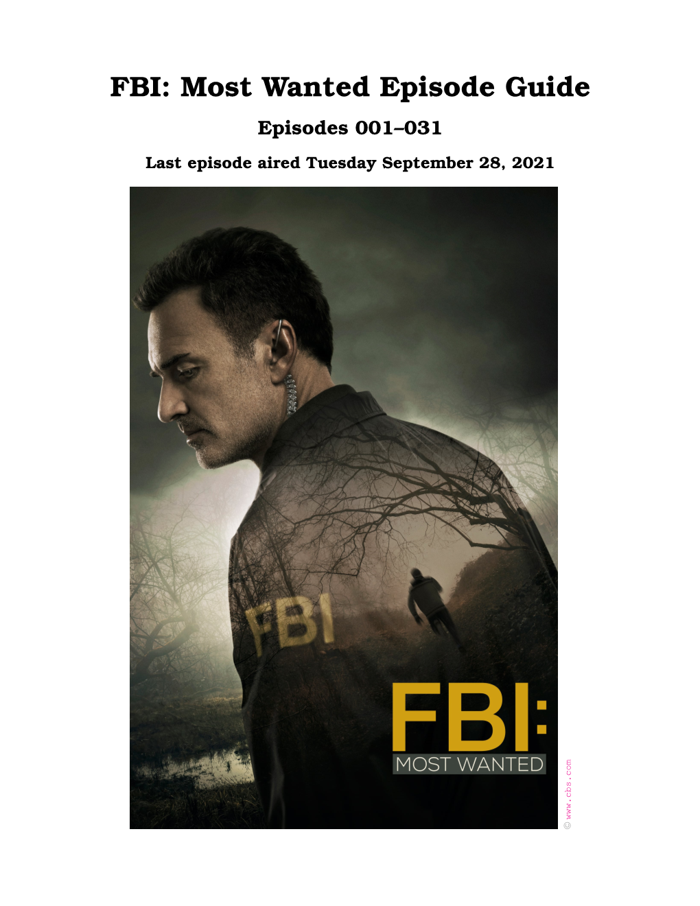FBI: Most Wanted Episode Guide Episodes 001–031