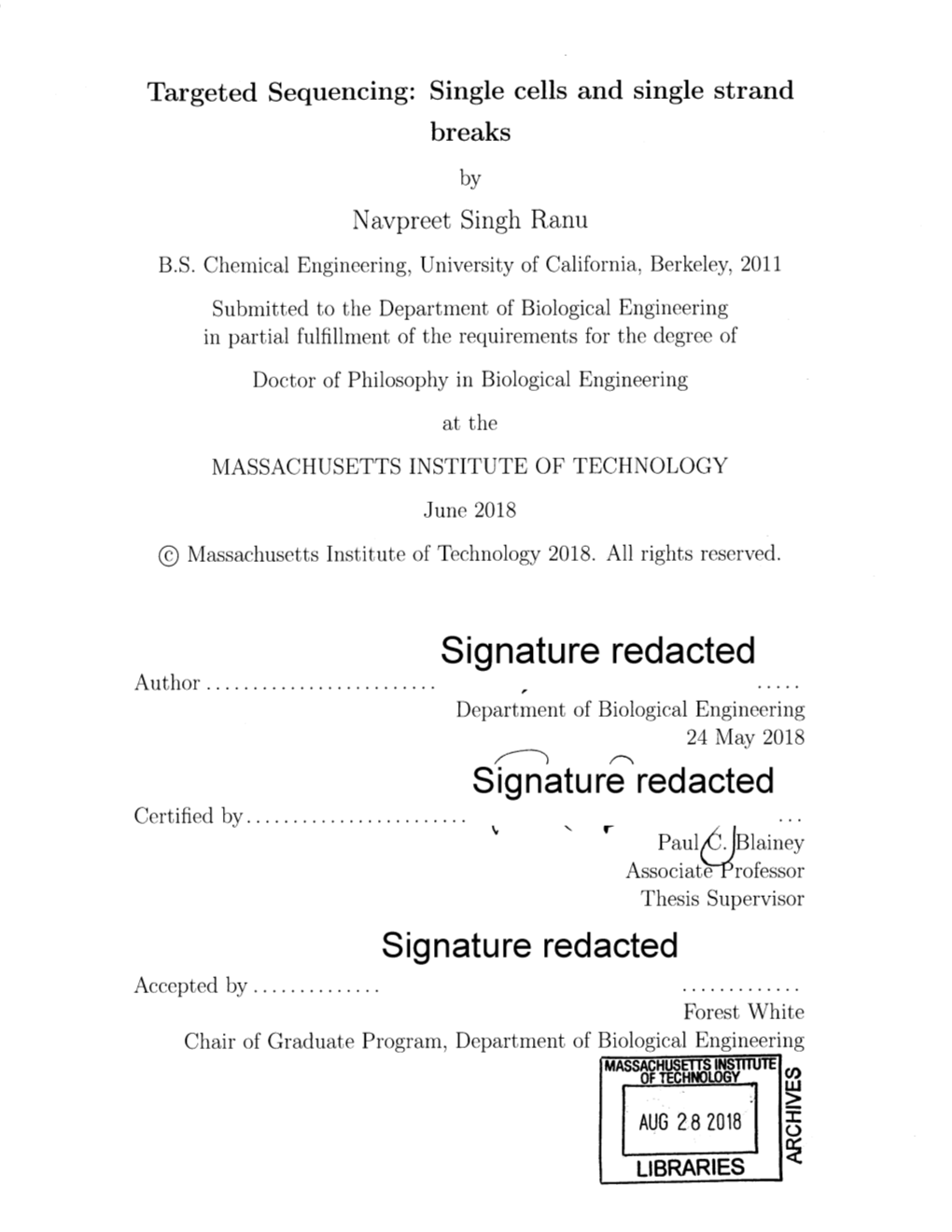 Signature Redacted a Uthor