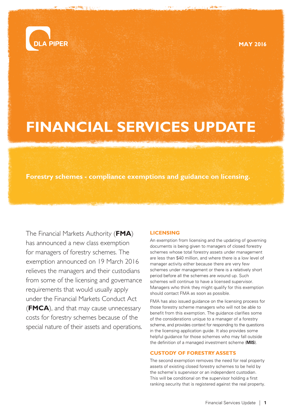 Financial Services Update