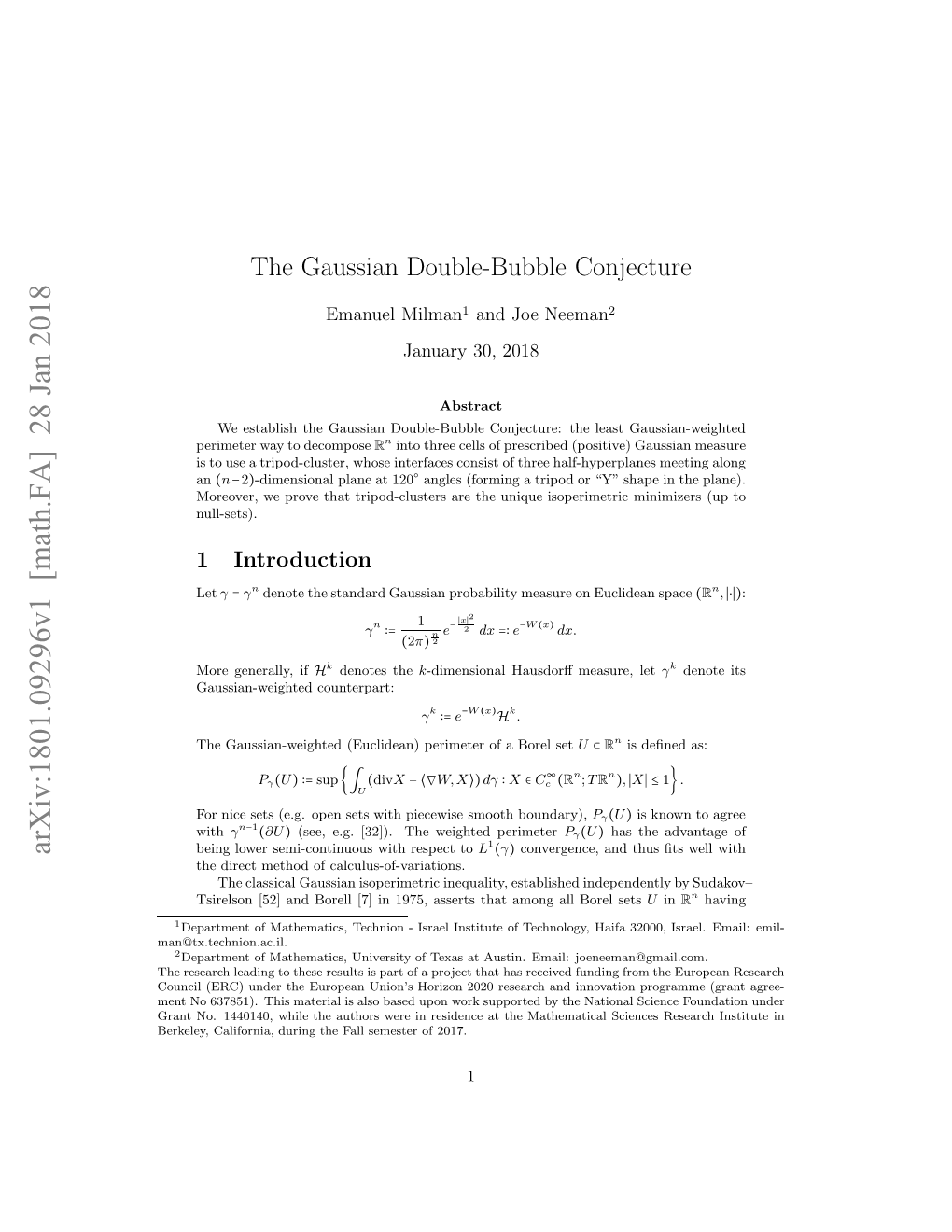 The Gaussian Double-Bubble Conjecture