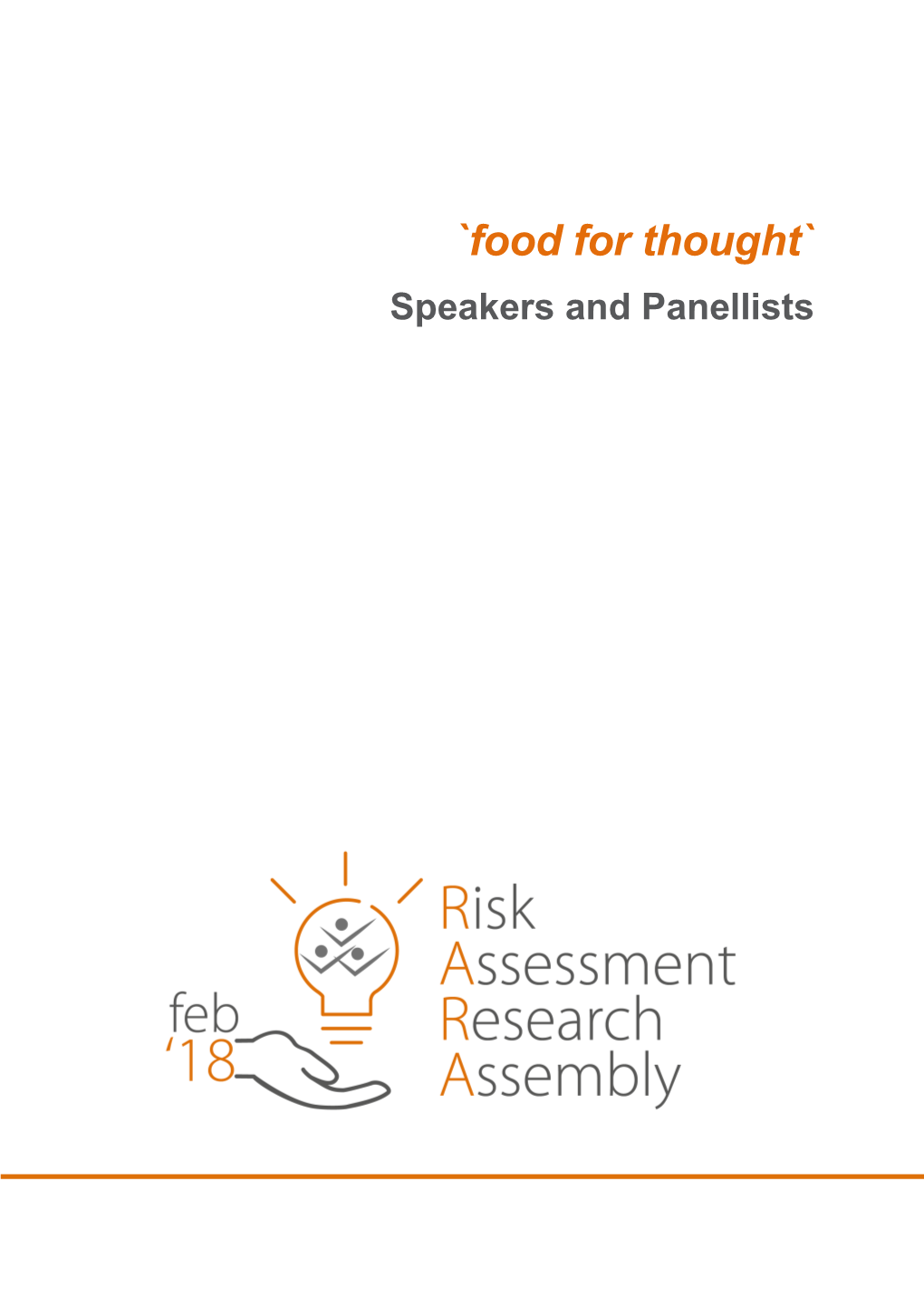 `Food for Thought` Speakers and Panellists