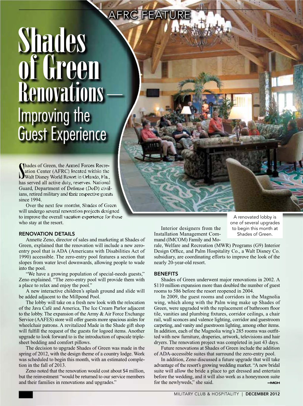 Shades of Green Renovations – Improving the Guest Experience