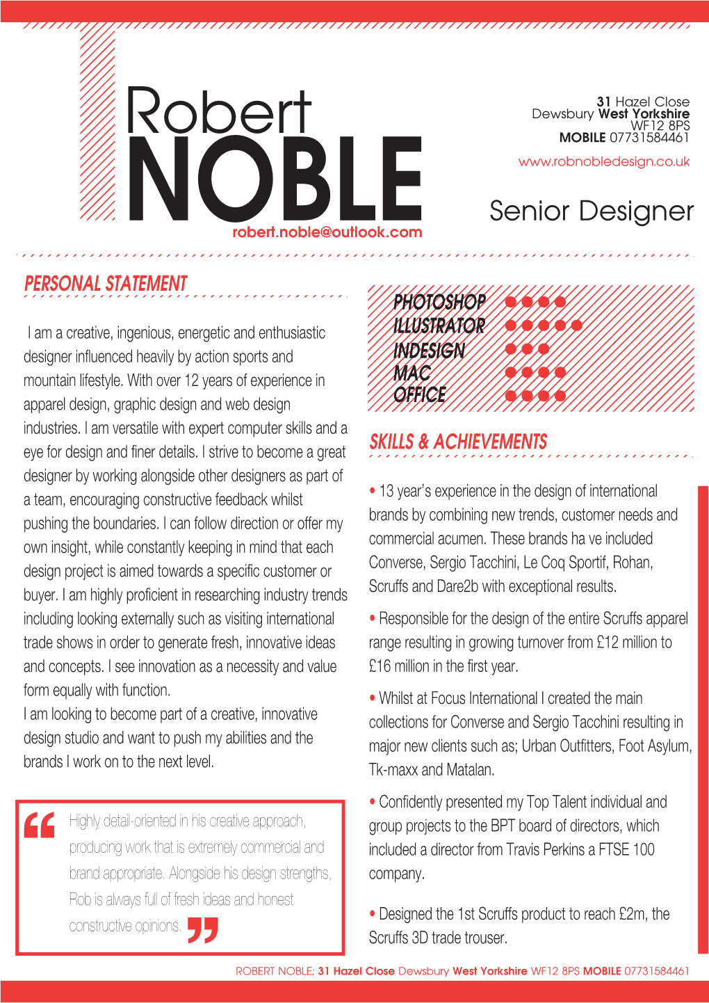 Robert Noble CV 030317