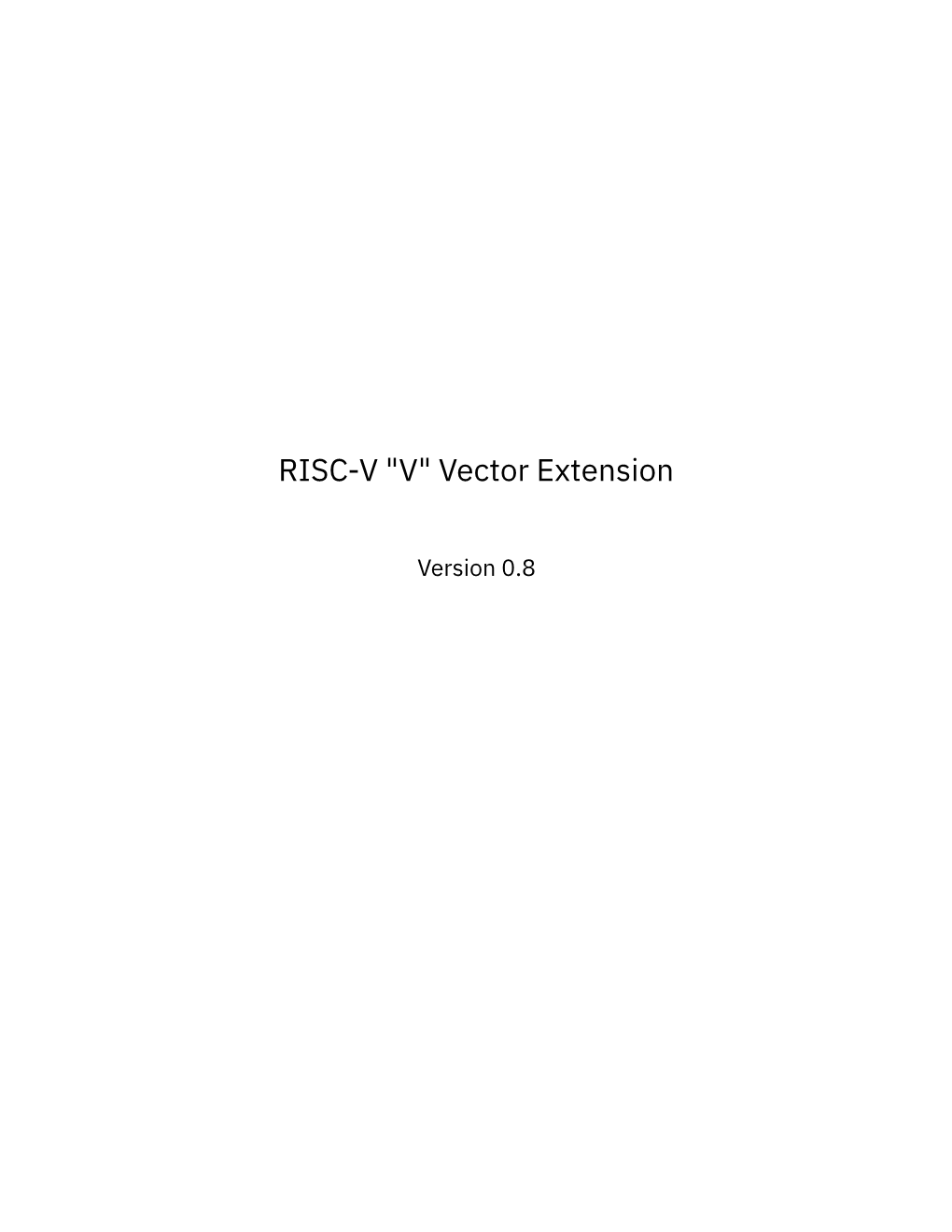 RISC-V "V" Vector Extension