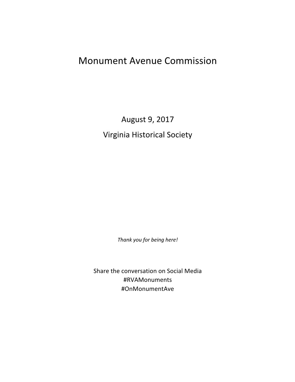 Monument Avenue Commission