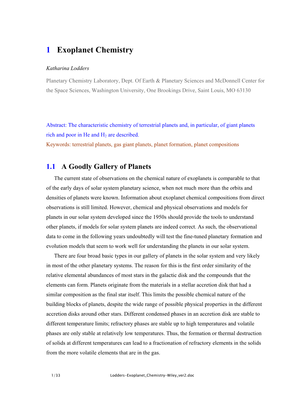 1 Exoplanet Chemistry