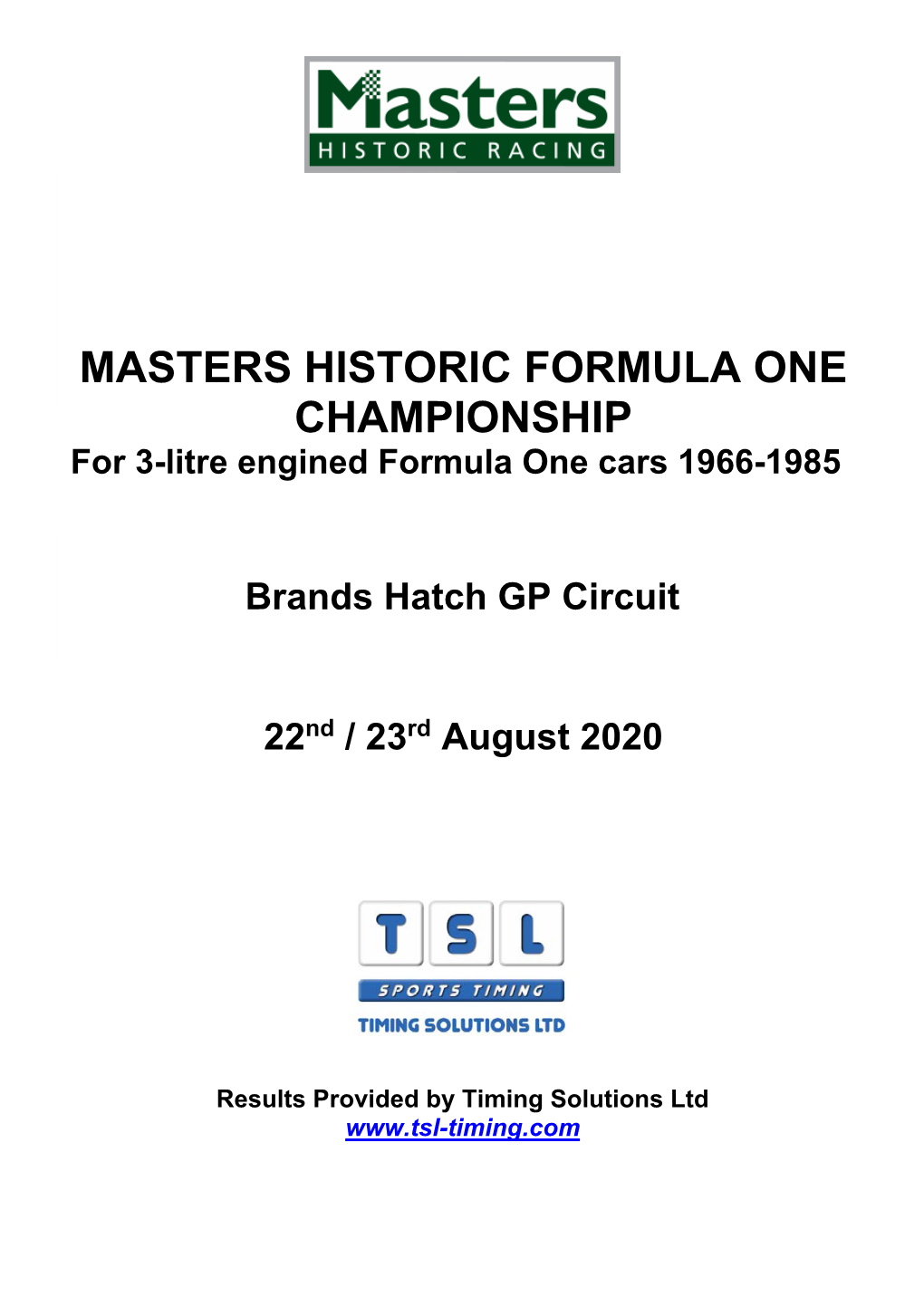 Masters Historic Formula One Championship