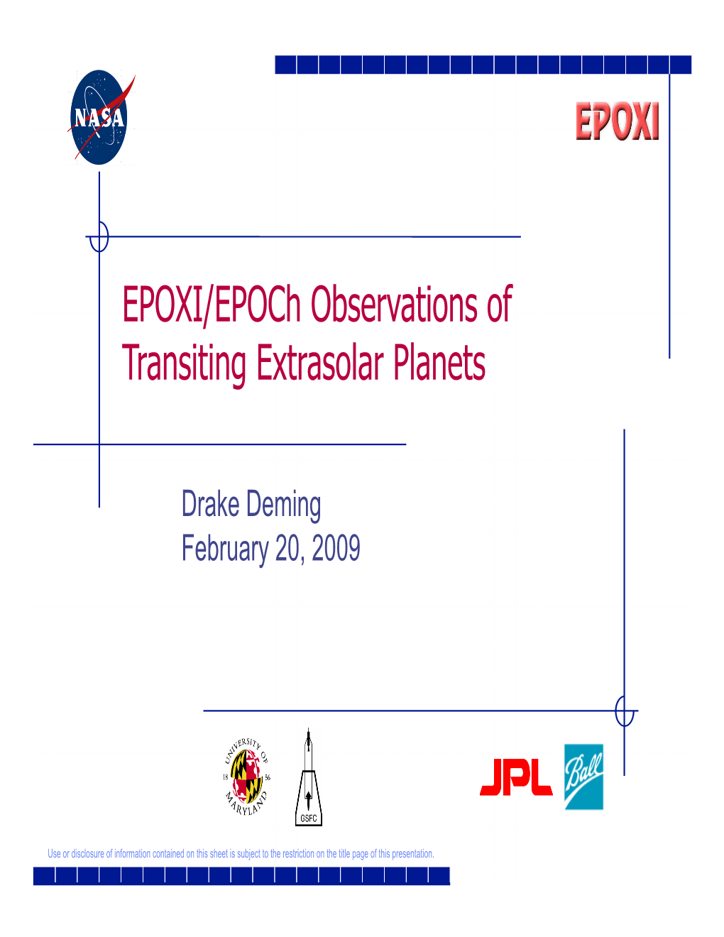 EPOXI/Epoch Observations of Transiting Extrasolar Planets