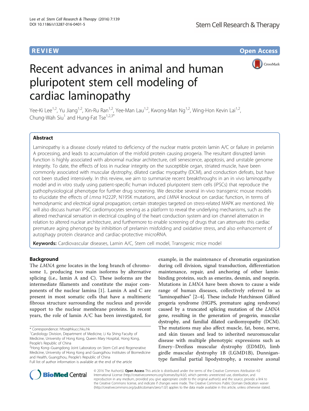 Recent Advances in Animal and Human Pluripotent Stem Cell