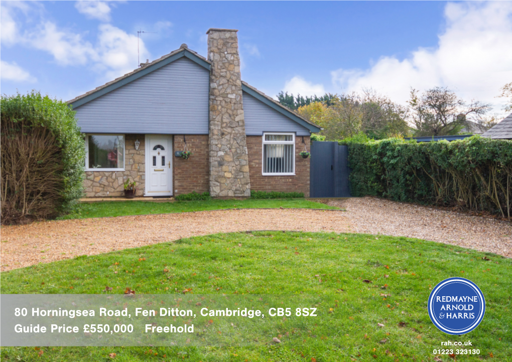 80 Horningsea Road, Fen Ditton, Cambridge, CB5 8SZ Guide Price