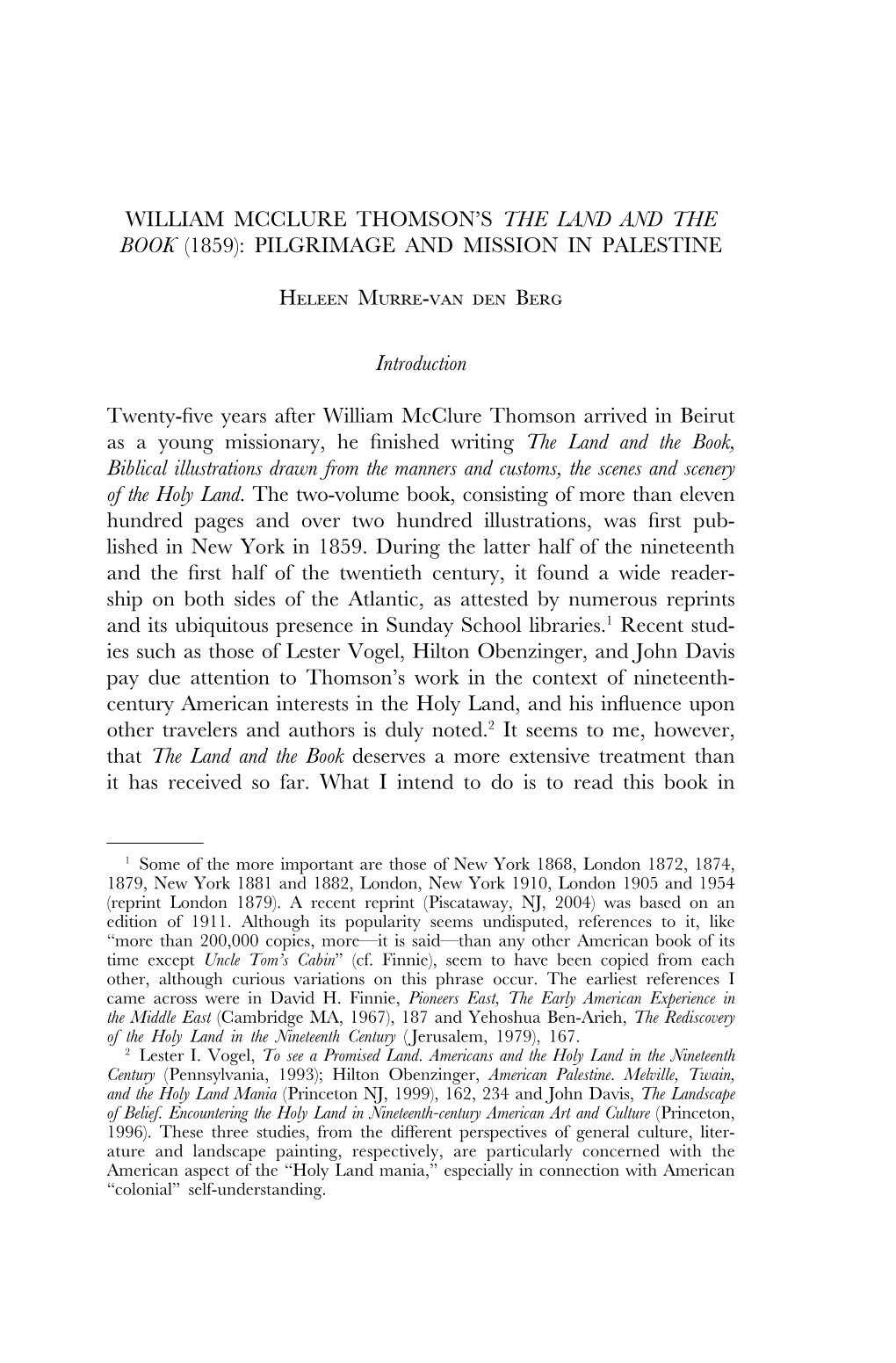 William Mcclure Thomson's the Land and the Book (1859)