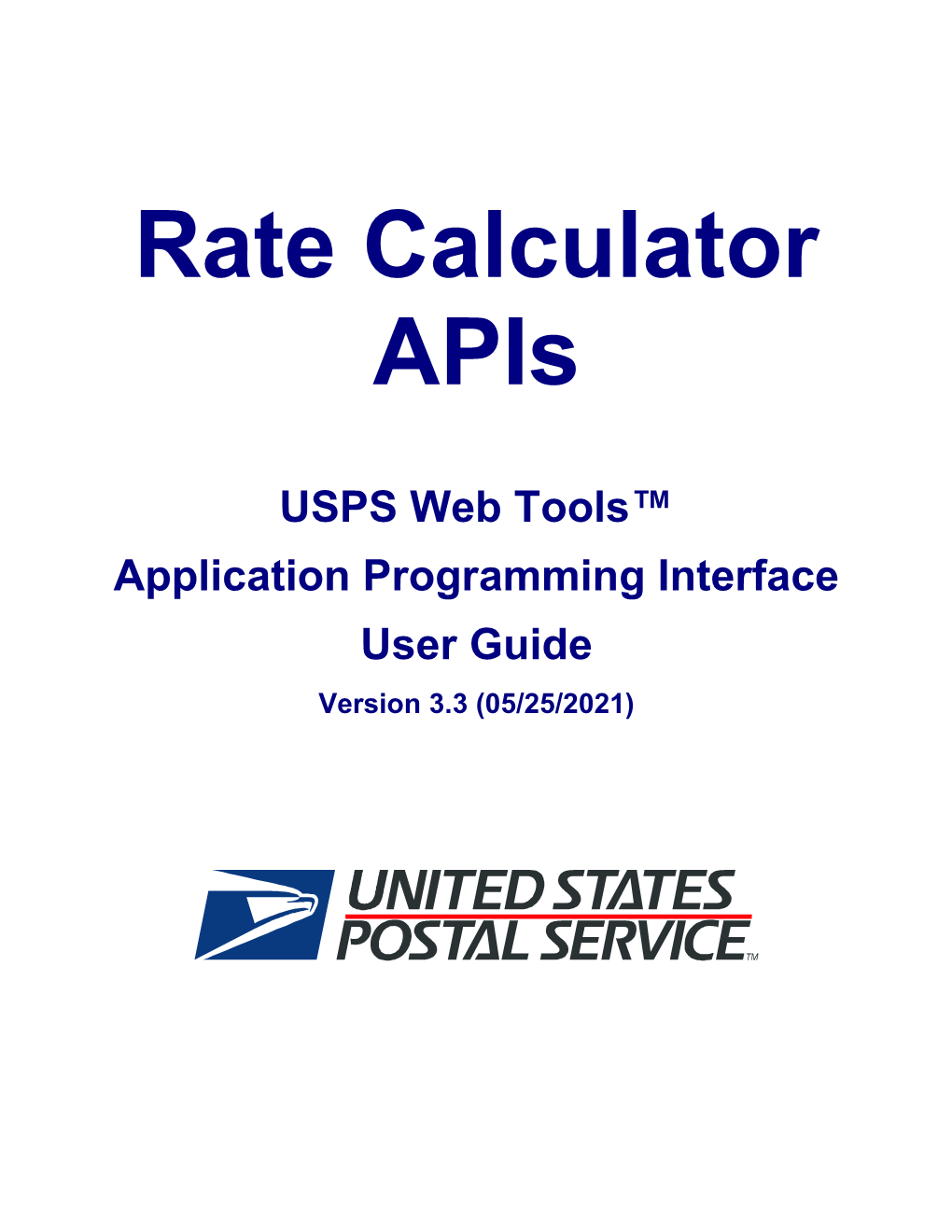 Rate Calculator Apis, Ratev4 and Intlratev2