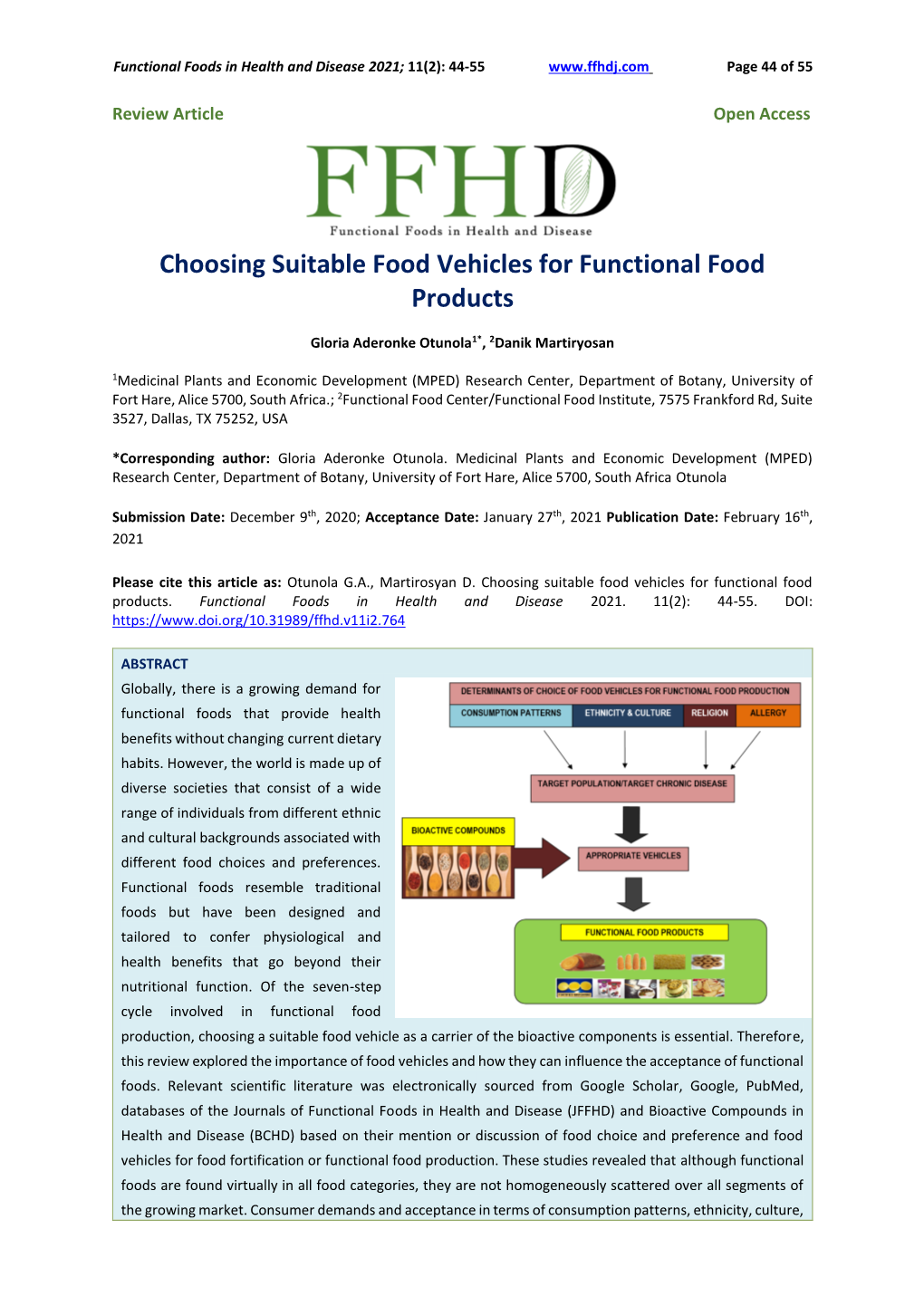 Choosing Suitable Food Vehicles for Functional Food Products