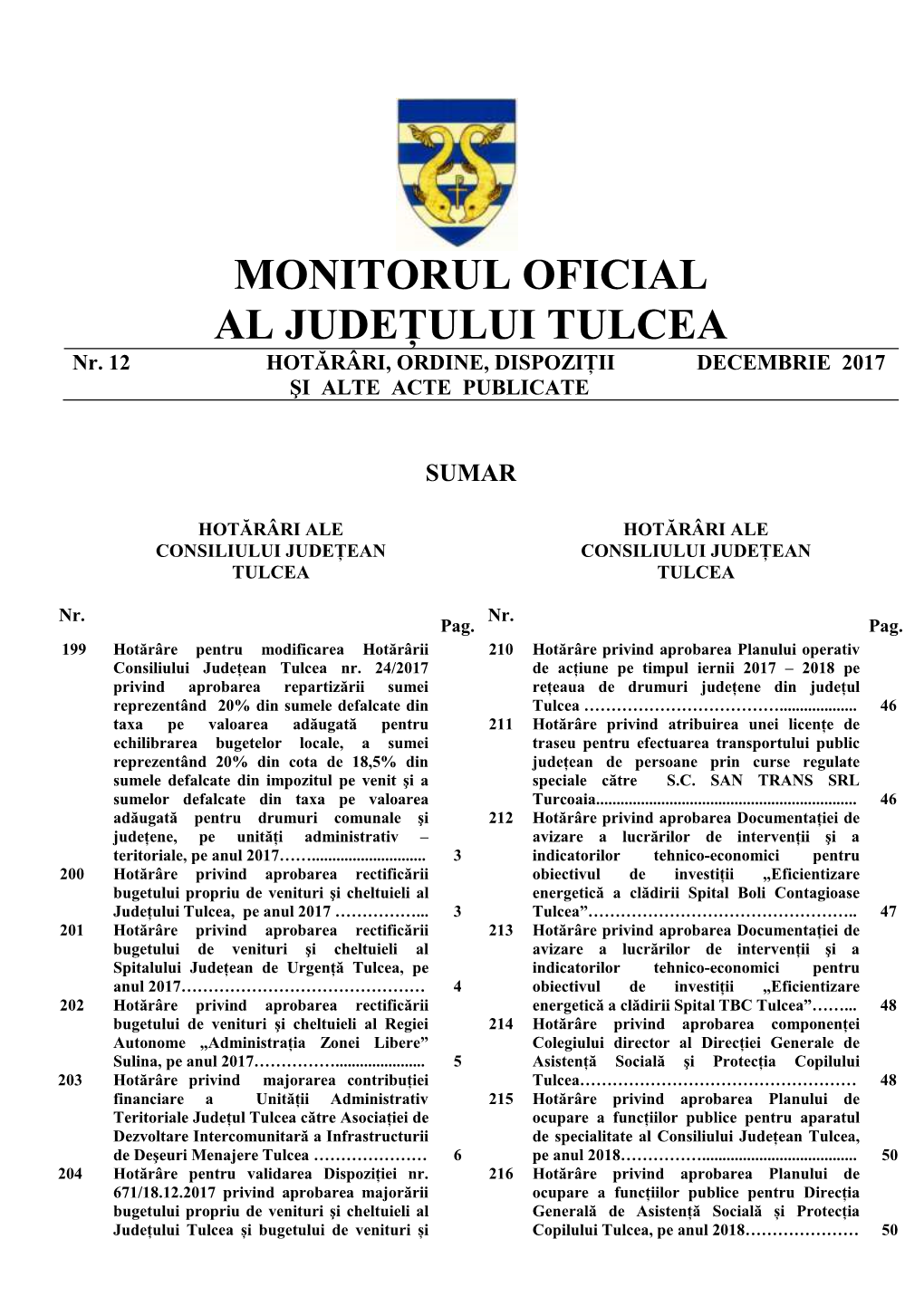 Decembrie 2017 Şi Alte Acte Publicate