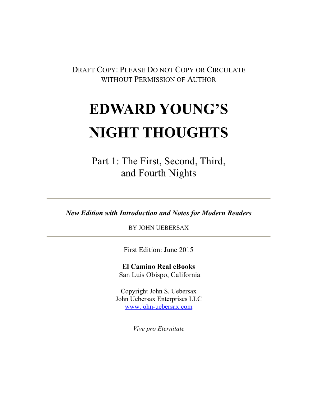 Edward Young's Night Thoughts