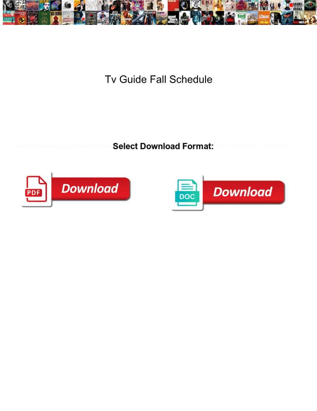 Tv Guide Fall Schedule