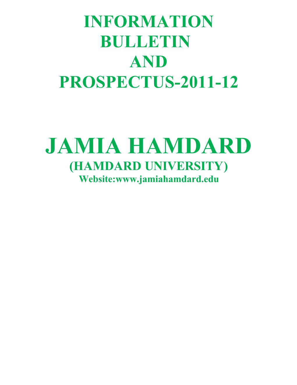 Information Bulletin and Prospectus-2011-12