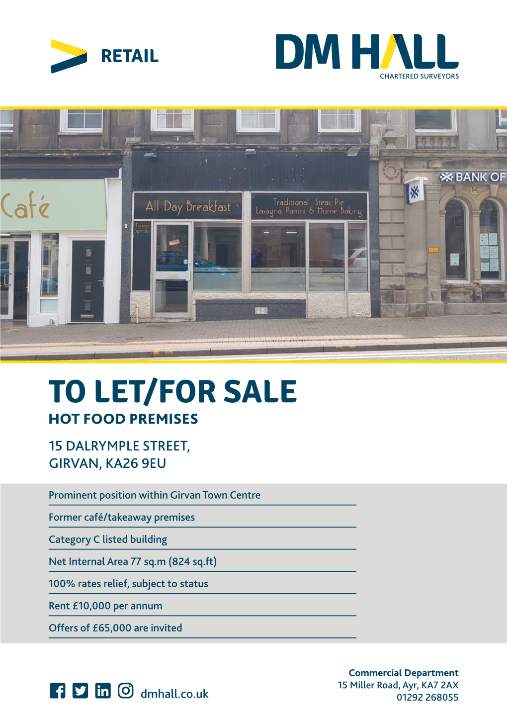 To Let/For Sale Hot Food Premises 15 Dalrymple Street, Girvan, Ka26 9Eu