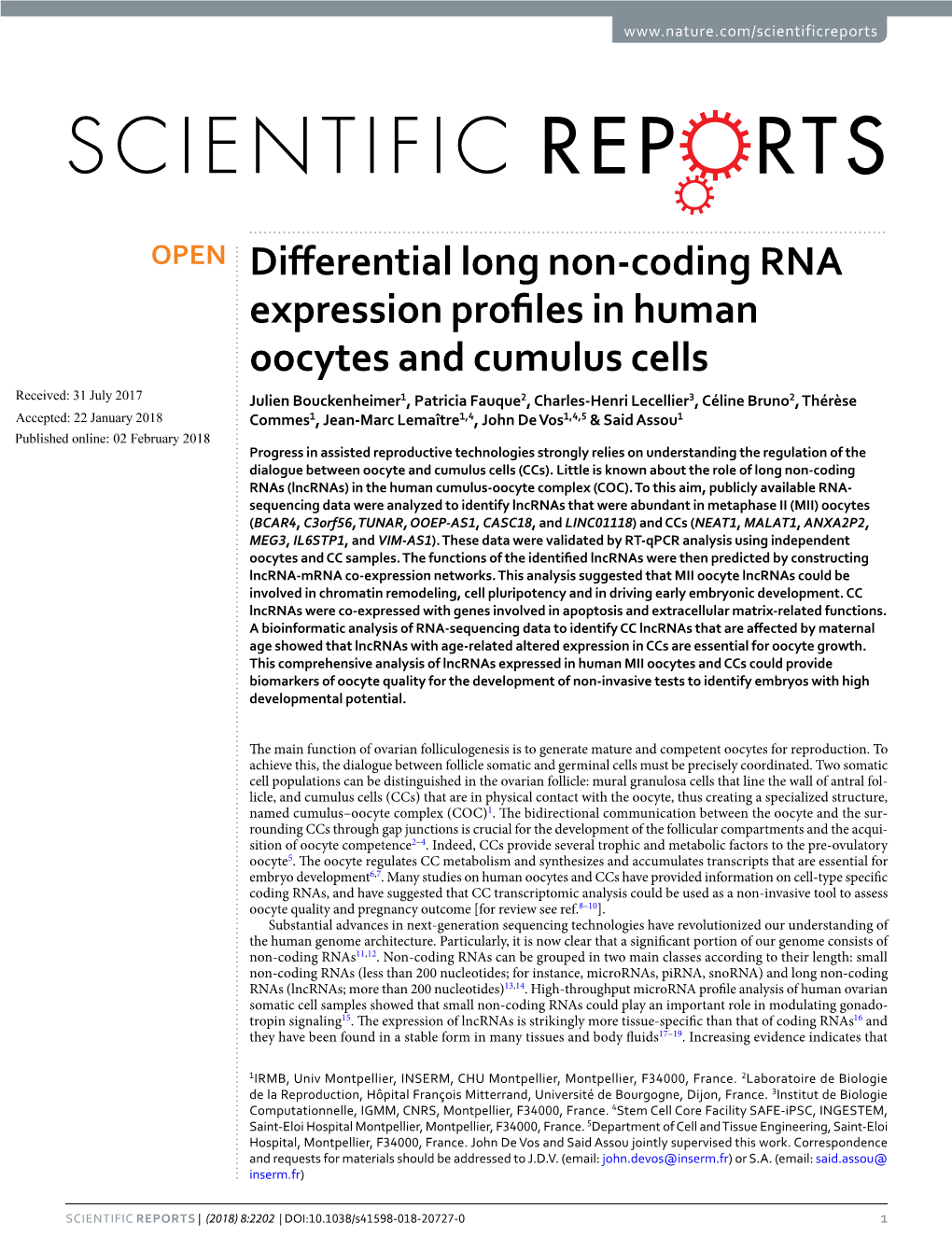 Differential Long Non-Coding RNA Expression Profiles in Human