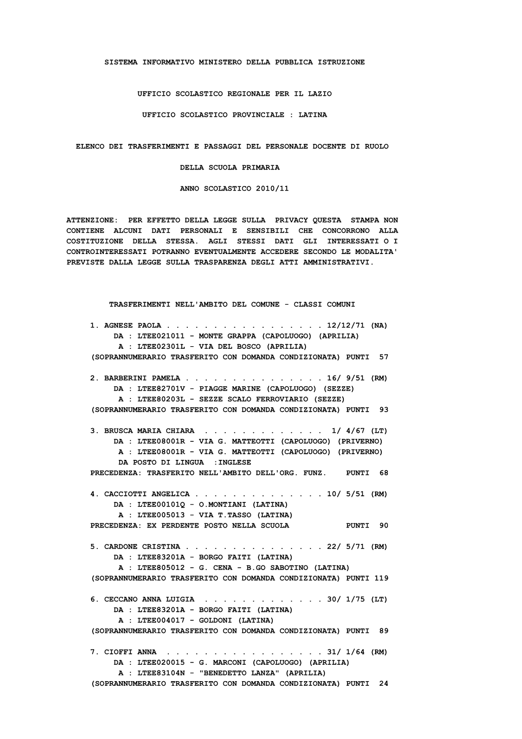 Sistema Informativo Ministero Della Pubblica Istruzione