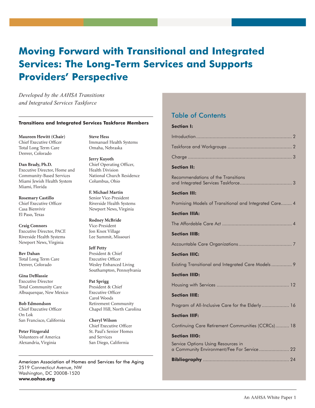 Moving Forward with Transitional and Integrated Services: the Long-Term Services and Supports Providers’ Perspective