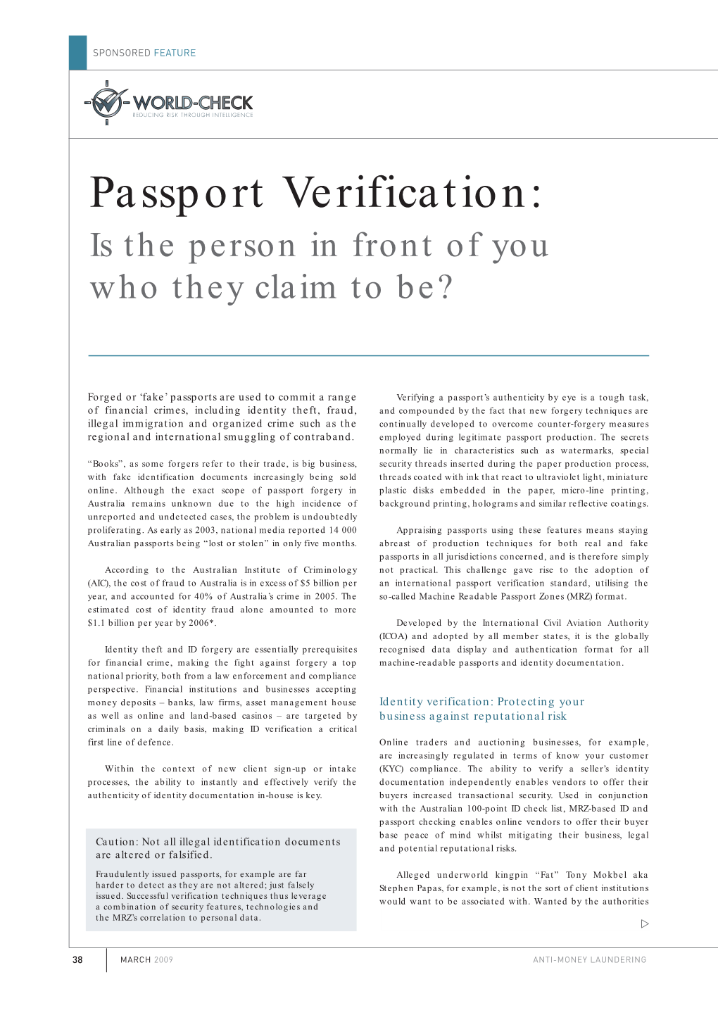 Passport Verification: Is the Person in Front of You Who They Claim to Be?