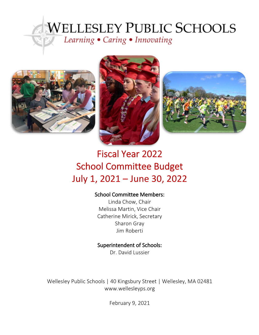 FY22 School Committee Voted Budget 2-9-21