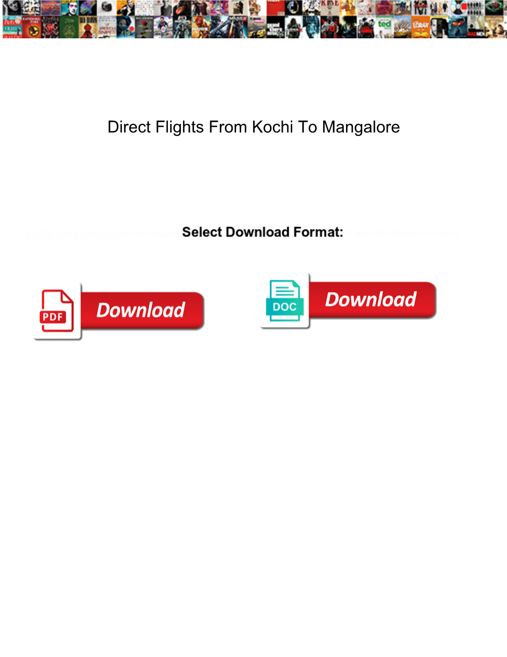 Direct Flights from Kochi to Mangalore