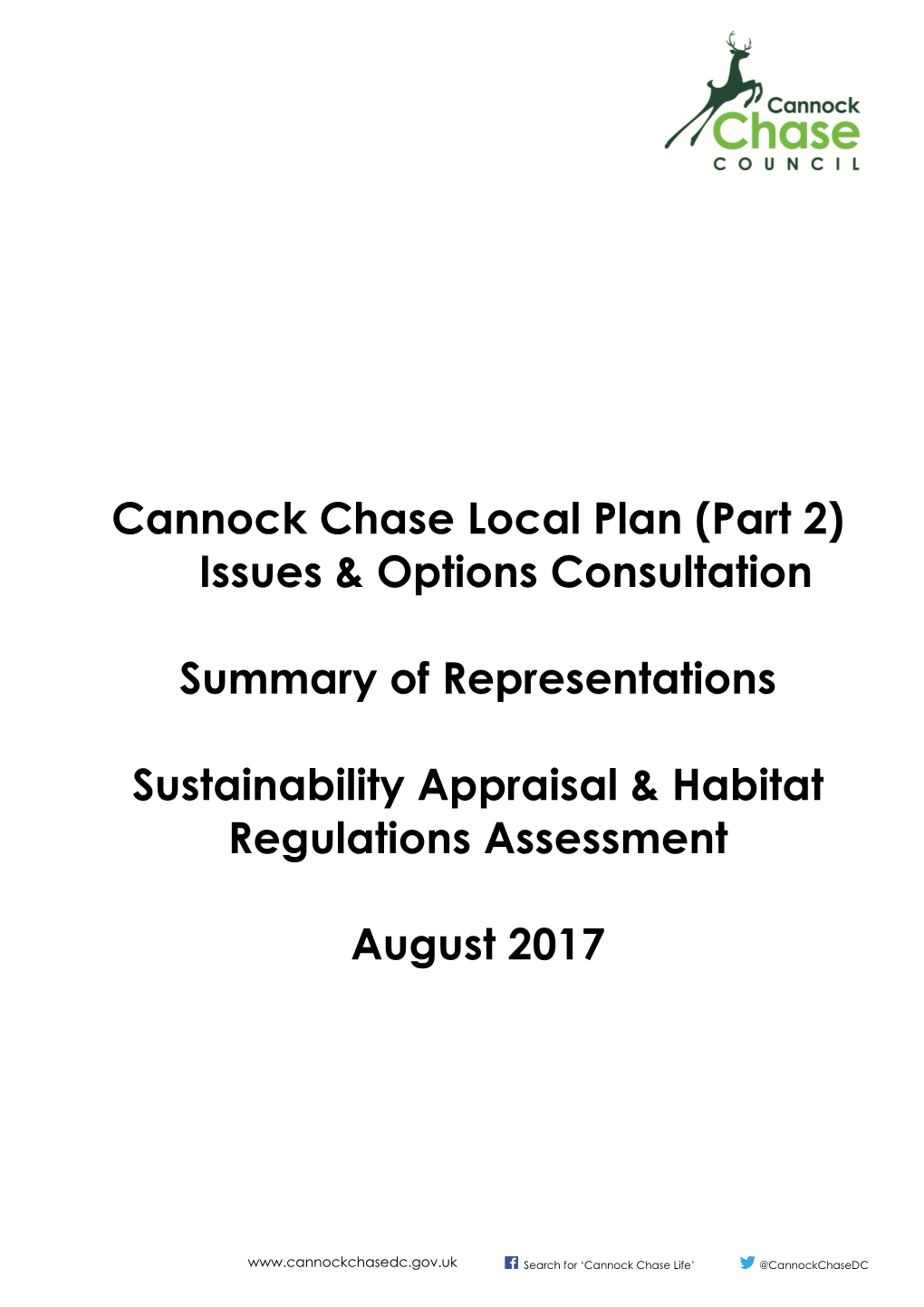 Cannock Chase Local Plan (Part 2) Issues & Options Consultation