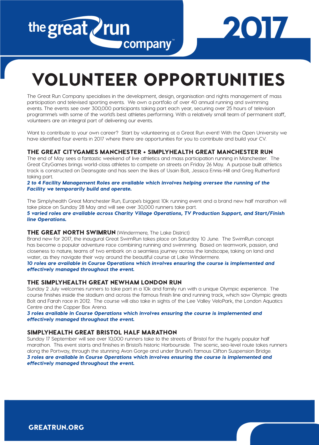 Volunteer Opportunities