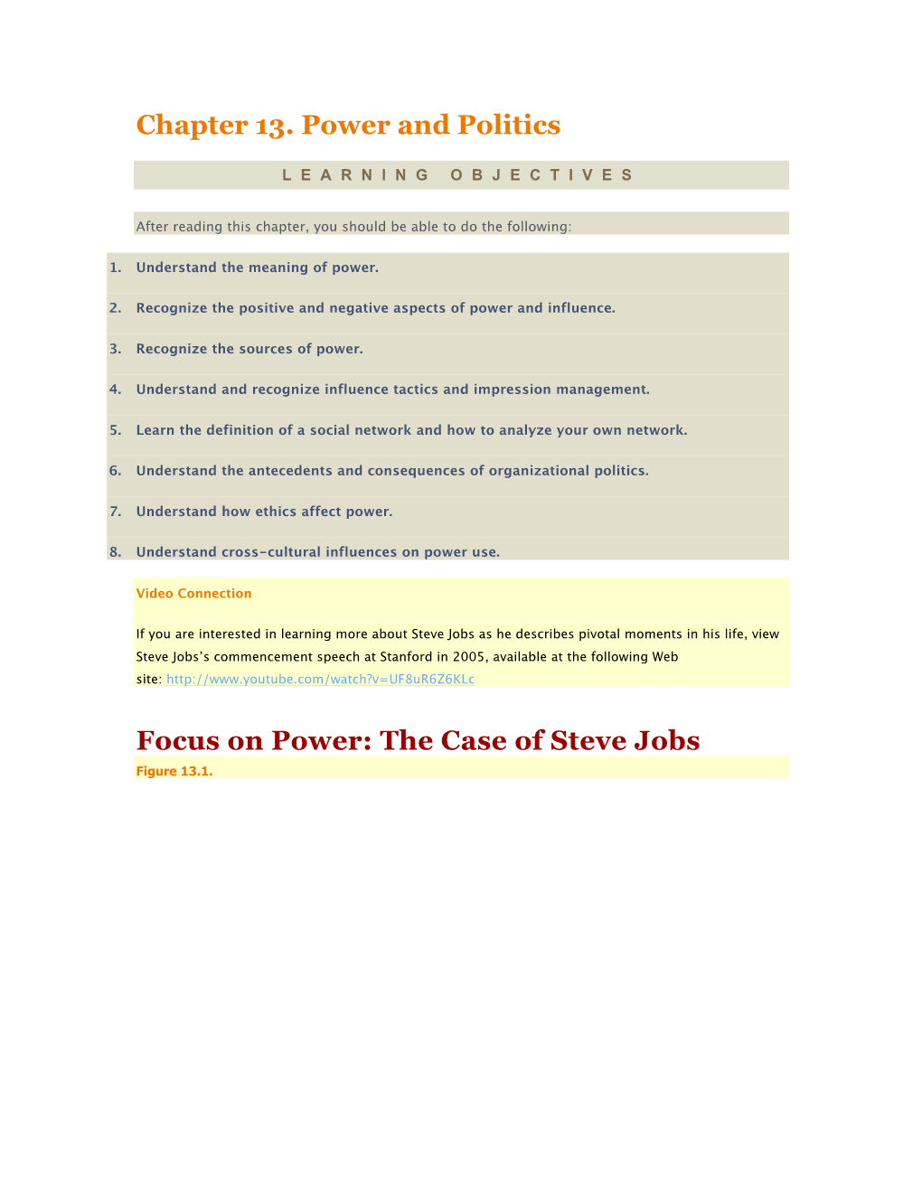 Chapter 13. Power and Politics Focus on Power: the Case of Steve Jobs