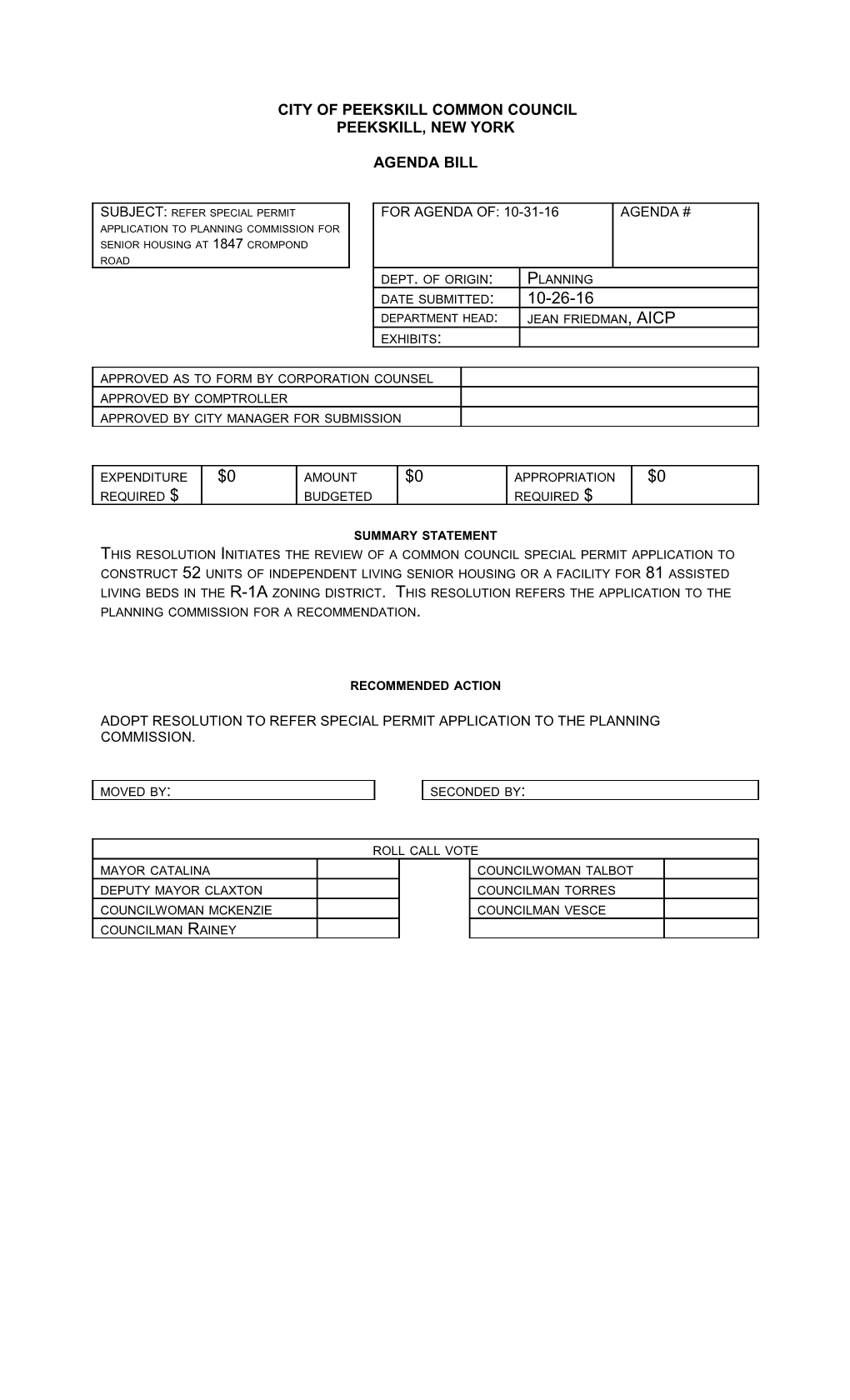 Resolution of the Common Council Authorizing the Use of Gap Funds for Construction of Stone