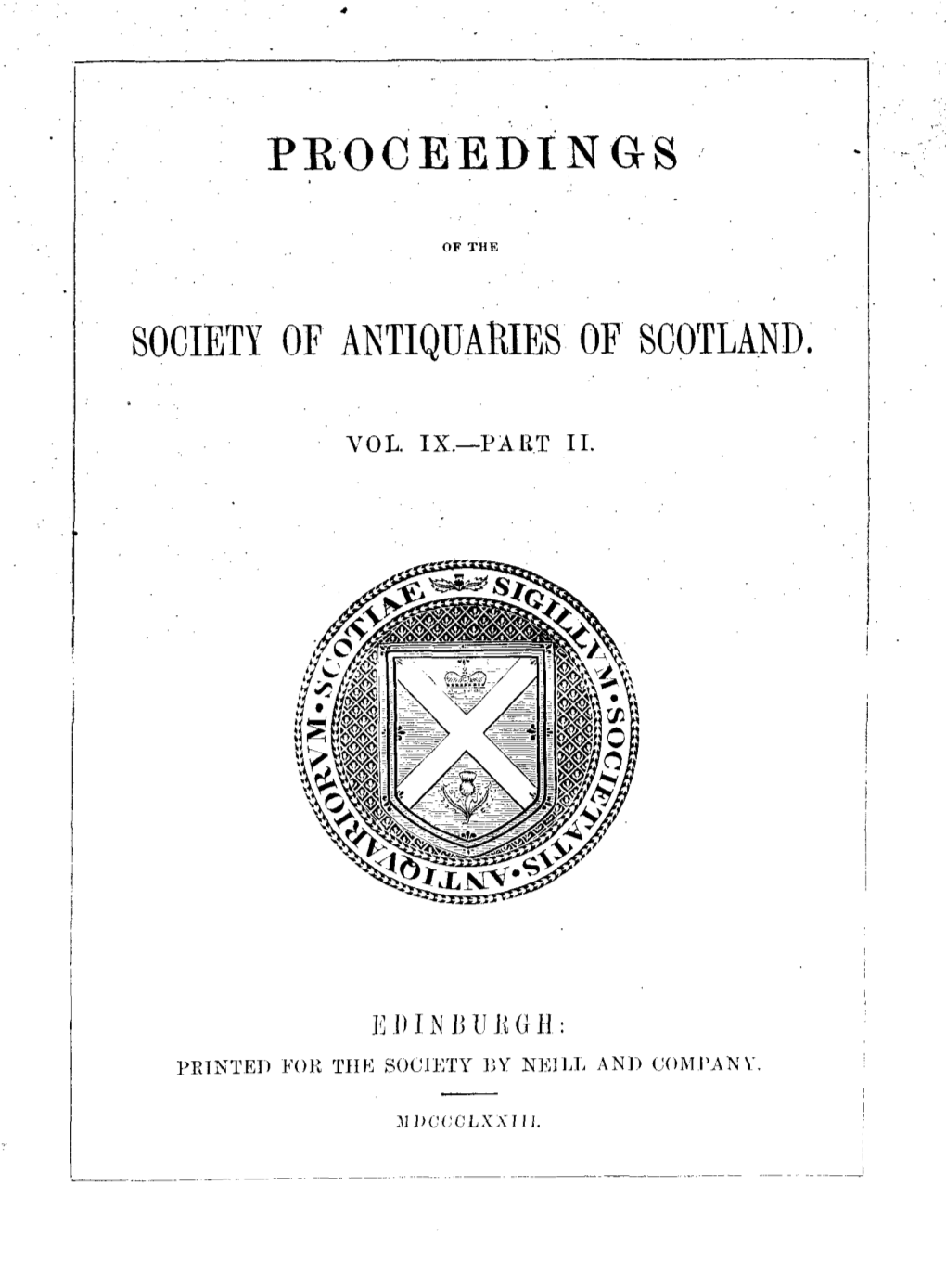 Proceeding's Society of Antiquaries of Scotland