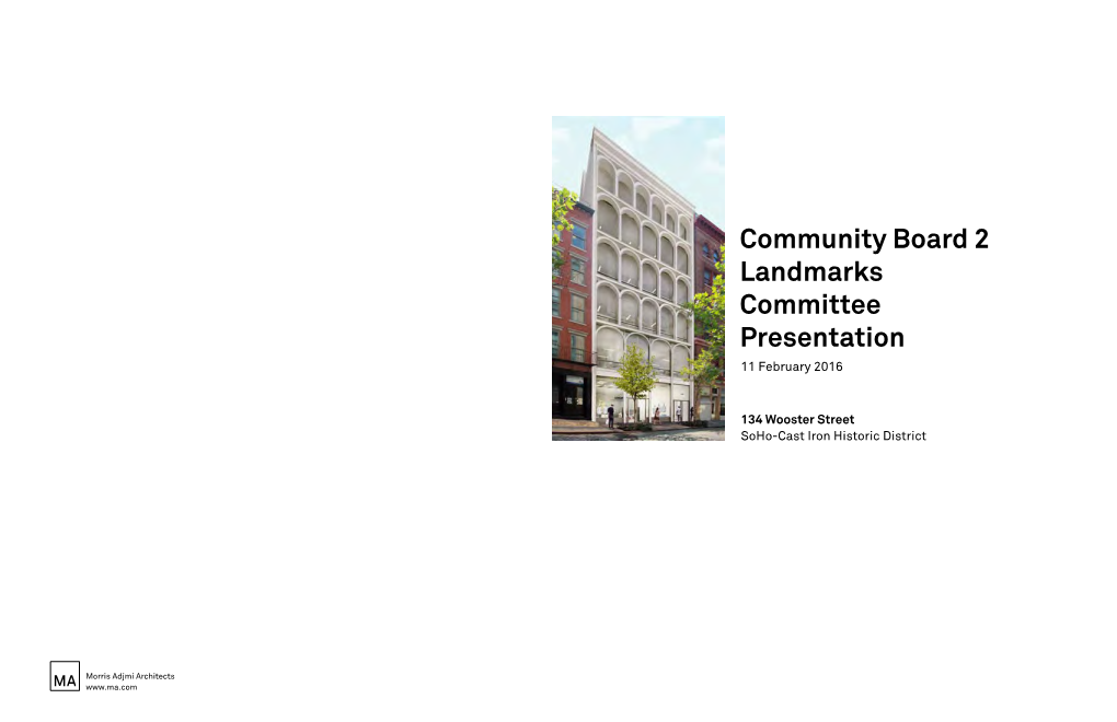 Community Board 2 Landmarks Committee Presentation 11 February 2016