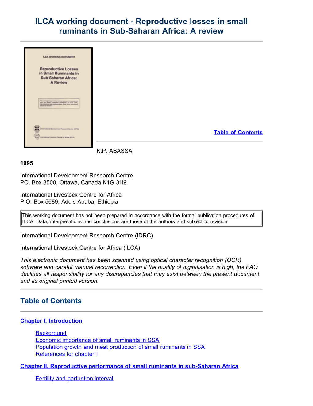 Reproductive Losses in Small Ruminants in Sub-Saharan Africa: a Review