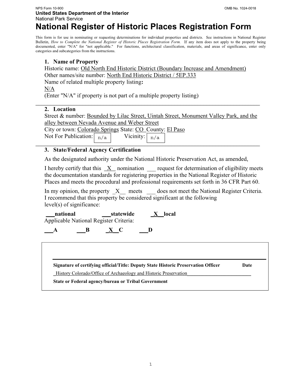 National Register of Historic Places Registration Form