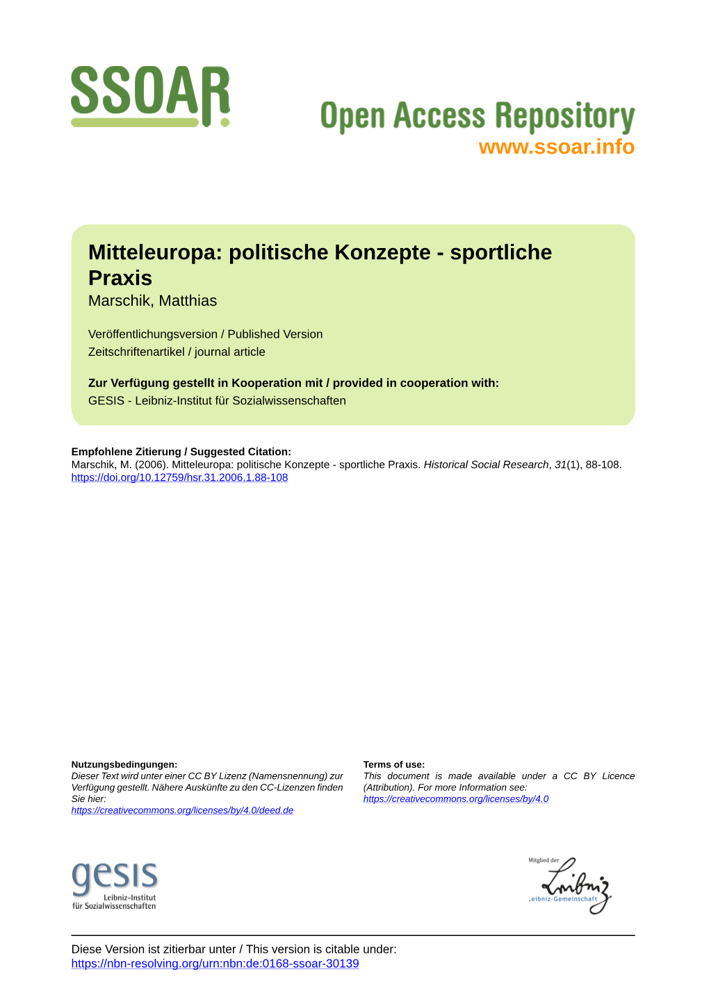 Mitteleuropa: Politische Konzepte-Sportliche Praxis