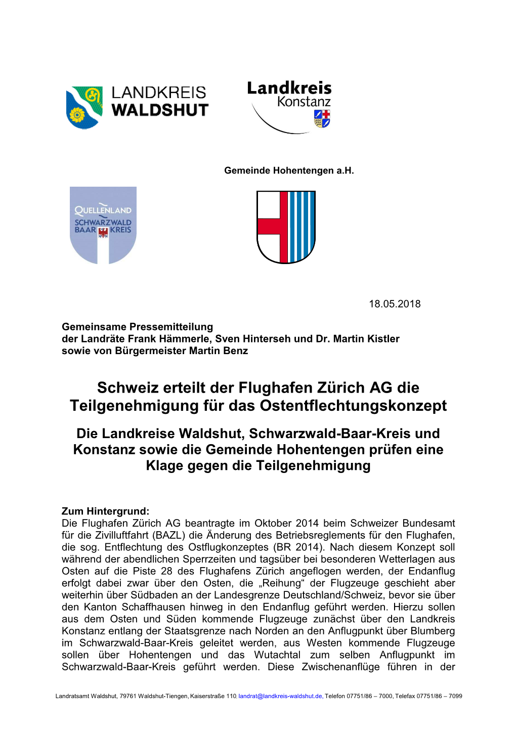 Schweiz Erteilt Der Flughafen Zürich AG Die Teilgenehmigung Für Das Ostentflechtungskonzept