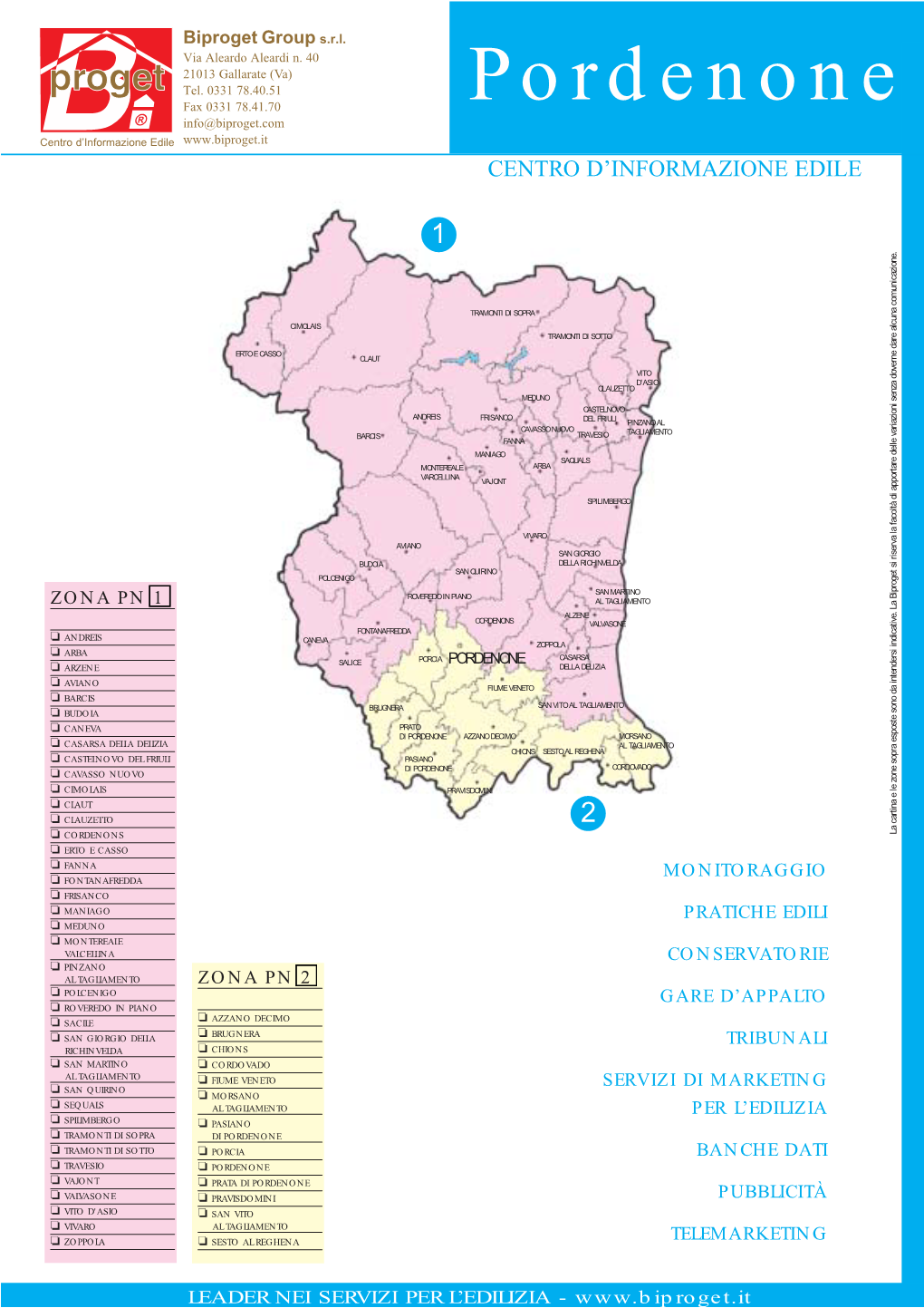 Mappa Cartina Provincia Pordenone Con Azzonamenti