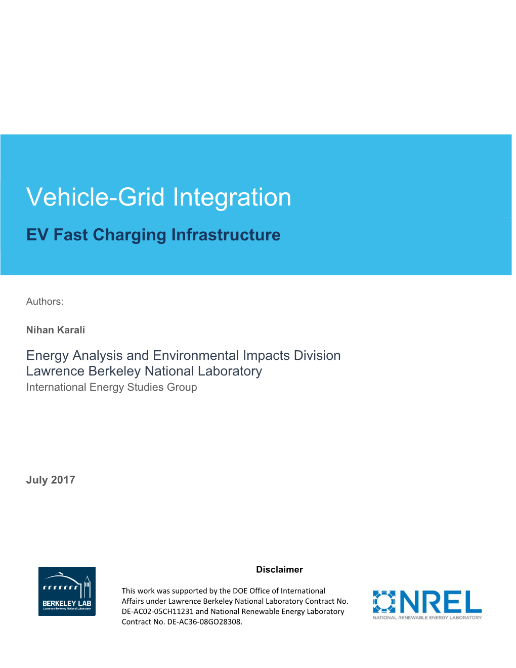 Vehicle-Grid Integration EV Fast Charging Infrastructure