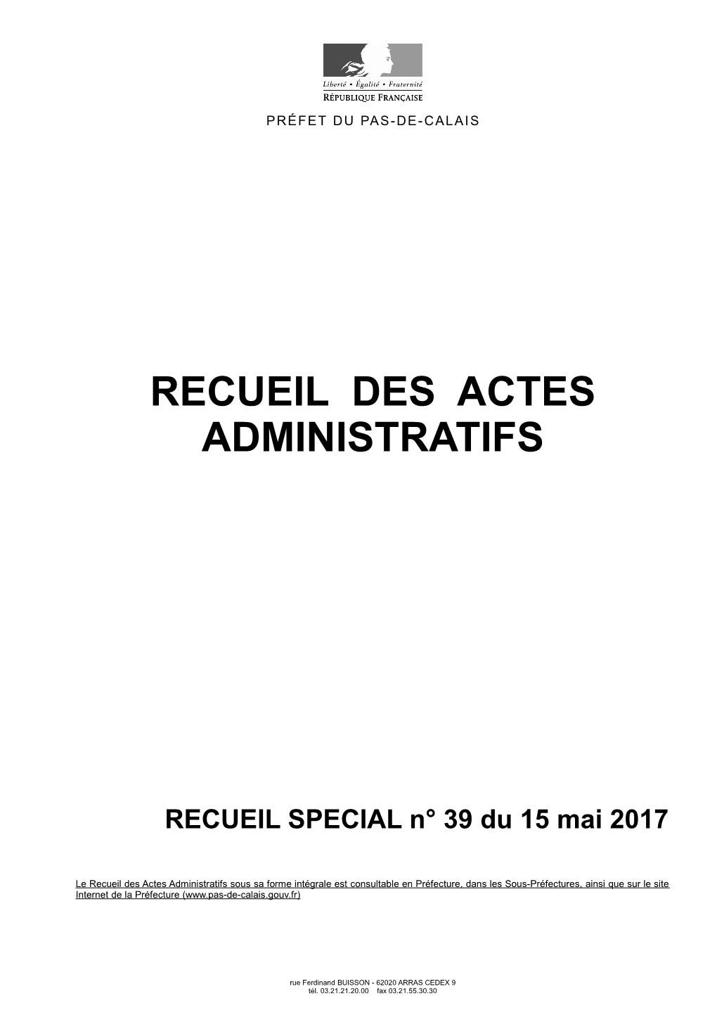 Recueil Des Actes Administratifs