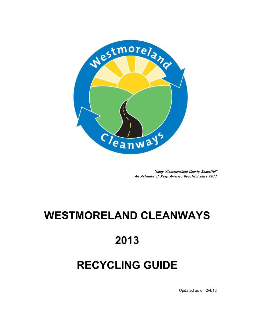 Westmoreland Cleanways 2013 Recycling Guide
