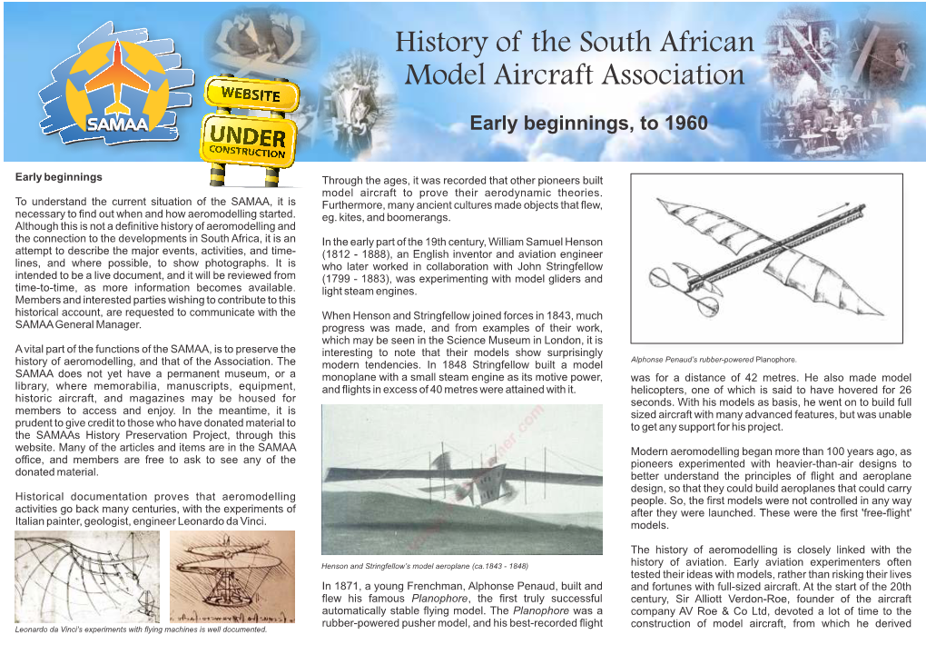 Early Aeromodelling History/A